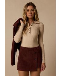 Lulus - Nicolette Suede Skort - Lyst