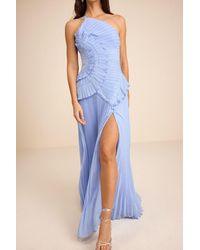 Lulus - Magdalene Pleated Asymmetrical Maxi Dress - Lyst