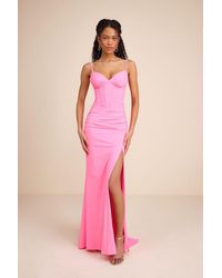 Lulus - Magena Jersey Knit Bustier Maxi Dress - Lyst