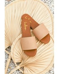 Lulus - Addison Natural Slide Sandals - Lyst