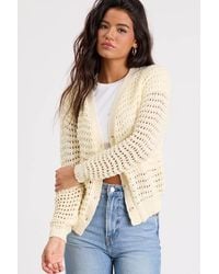 Lulus - Breezy Attitude Loose Knit Button-Up Cardigan Sweater - Lyst