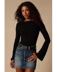 Lulus - Maelis Ribbed Knit Long Sleeve Boat Neck Top - Lyst
