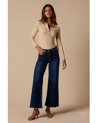 Just Black - The Longer Length Dark Wash Wide-Leg Jeans - Lyst