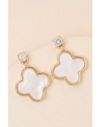 Lulus - Fiorella Clover Drop Earrings - Lyst