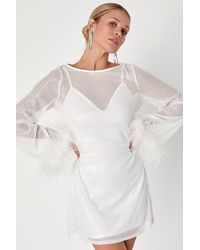 Lulus - Marvelous Energy Sequin Mesh Long Sleeve Mini Dress - Lyst