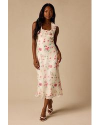 Lulus - Etta Floral Ruffled Halter Midi Dress - Lyst