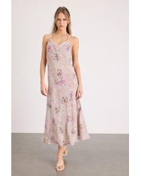 Lulus - Antonella Blush Leopard Floral Print Halter Midi Dress - Lyst