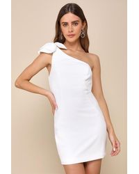 Lulus - Unstoppable Stunner Ruffled One-Shoulder Mini Dress - Lyst