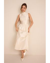 Lulus - Rivia Mock Neck Cutout Midi Dress - Lyst