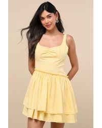 Lulus - Aspyn Tiered Asymmetrical Mini Dress - Lyst