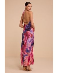 Lulus - Cassia Multi Floral Halter Maxi Dress - Lyst