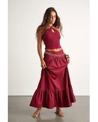 Lulus - Juniper Cotton Mid-Rise Maxi Skirt - Lyst