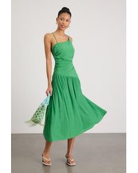 Lulus - Jedda Drop Waist Lace-Up Midi Dress - Lyst