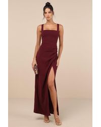 Lulus - Glamorous Disposition Ruched Maxi Dress - Lyst