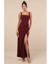 Lulus - Glamorous Disposition Ruched Maxi Dress - Lyst