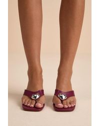 Lulus - Janae High Heel Thong Slide Sandals - Lyst