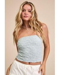 Lulus - Bellona Jacquard Knit Strapless Crop Top - Lyst