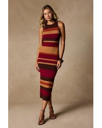 Lulus - Jalene Multi Striped Ribbed Knit Midi Dress - Lyst