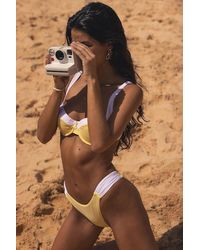 Lulus - Oceanfront Energy Color Block Cheeky Bikini Bottoms - Lyst