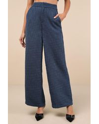 Lulus - Chic And Sophisticated Tweed Wide-Leg Pants - Lyst