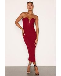 Lulus - Iniko Strapless Bodycon Midi Dress - Lyst