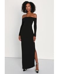 Lulus - Stunning Excellence Off-The-Shoulder Maxi Dress - Lyst
