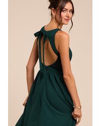 Lulus - Kenly Emerald Boat Neck Cutout Midi Dress - Lyst