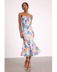 Lulus - Shauna Multi Floral Tie-Front Midi Dress - Lyst