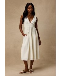 Lulus - Anamaya Textured V-Neck Midi Dress - Lyst