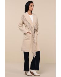 NVLT - Mink Eyelash Fringe Coatigan - Lyst