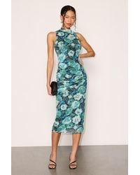 Lulus - Prettiest Energy And Floral Mesh Midi Dress - Lyst
