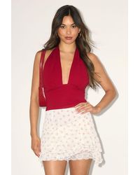Lulus - Kalyna Ditsy Floral Tiered Lace Mini Skirt - Lyst