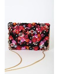 Lulus - Boldest Bloom Multi Sequin Embellished Clutch - Lyst