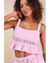 Roxy - Island Time Cami Crop Top - Lyst