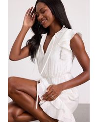 glorious shine champagne metallic pearl tiered mini dress Hazel Ivory