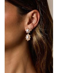 Lulus - Reva And Pearl Drop Earrings - Lyst