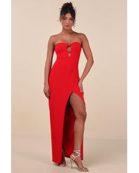 Lulus - Kaori Cutout Strapless Tulip Maxi Dress - Lyst