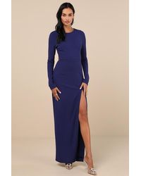 Lulus - Flawless Esteem Long Sleeve Cutout Column Maxi Dress - Lyst