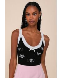 Lulus - On The Bow Bow Sweater Knit Tank Top - Lyst