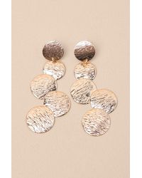 Lulus - Liara Textured Drop Statement Earrings - Lyst