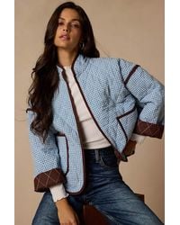 Lulus - Daisy Gingham Quilted Jacket - Lyst