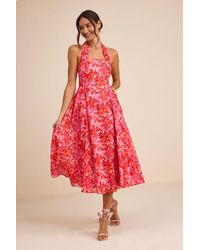 Lulus - Conway Floral Halter Midi Dress - Lyst