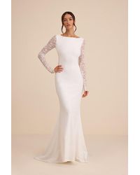 Lulus - Brooks Lace Boat Neck Mermaid Maxi Dress - Lyst