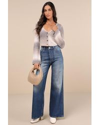 Rolla's - Studio Flare Medium Wash Wide-Leg High-Rise Jeans - Lyst