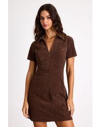 Lulus - Go-Getter Girl Corduroy Mini Dress With Pockets - Lyst