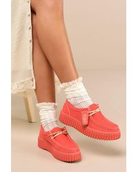 Clarks - Torhill Bee Suede Leather Flatform Lace-Up Loafers - Lyst