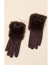 Lulus - Jancy Faux Fur Gloves - Lyst