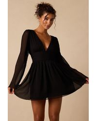 Lulus - Cinna Bell Sleeve Skater Mini Dress - Lyst