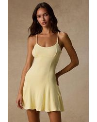 Lulus - Simply Pretty Washed Ribbed Pleated Sleeveless Mini Dress - Lyst