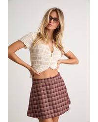 Lulus - Malkah Plaid High-Rise Mini Skirt - Lyst
